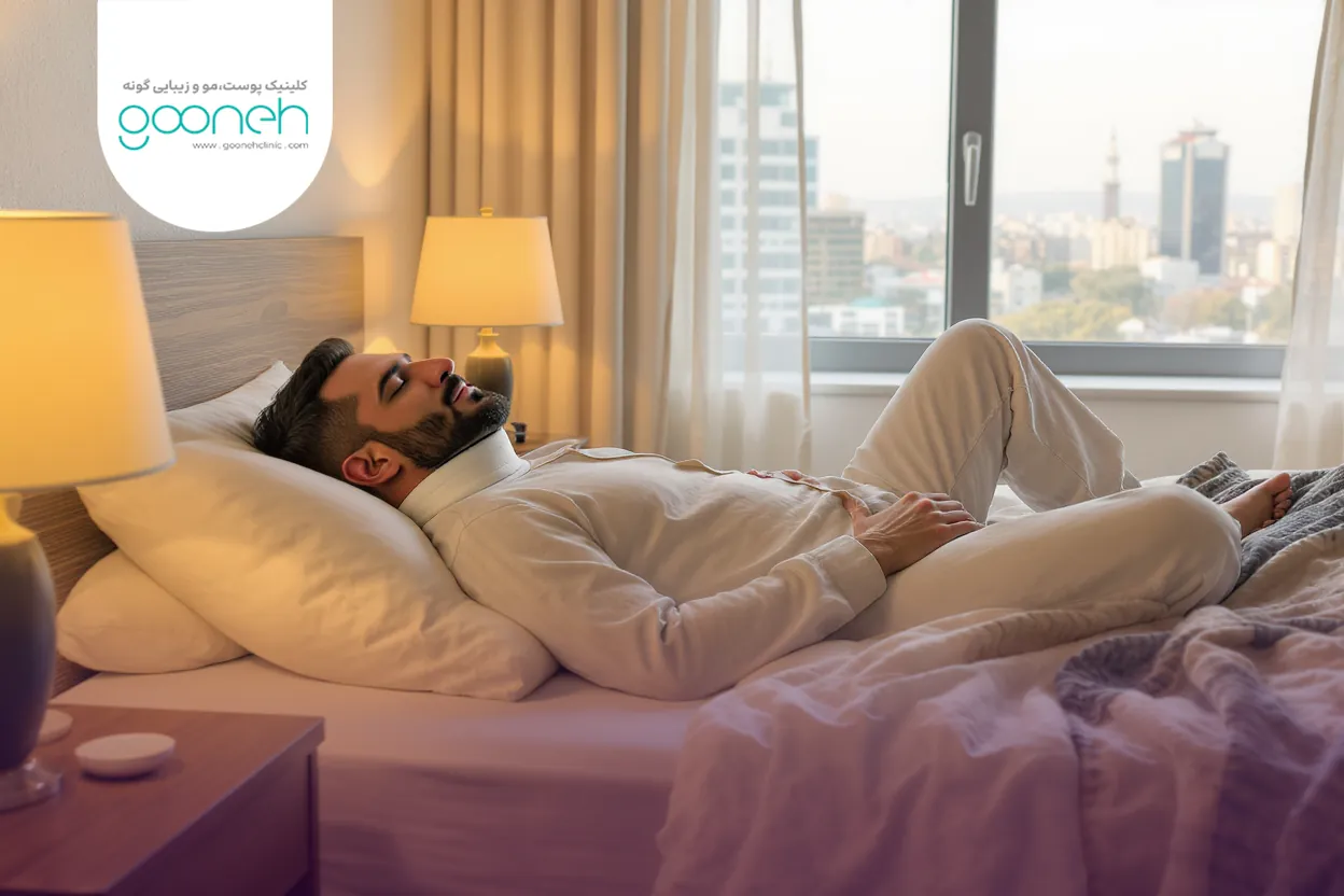 نحوه خوابیدن بعد از ساکشن غبغب – زاویه مناسب سر و گردن