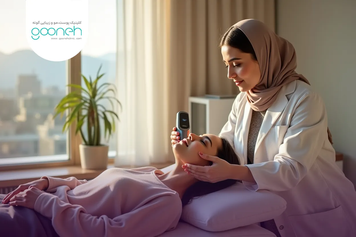 HIFU therapy for facial spots 3 انجام هایفوتراپی برای لک صورت و جوانسازی پوست در کلینیک تخصصی