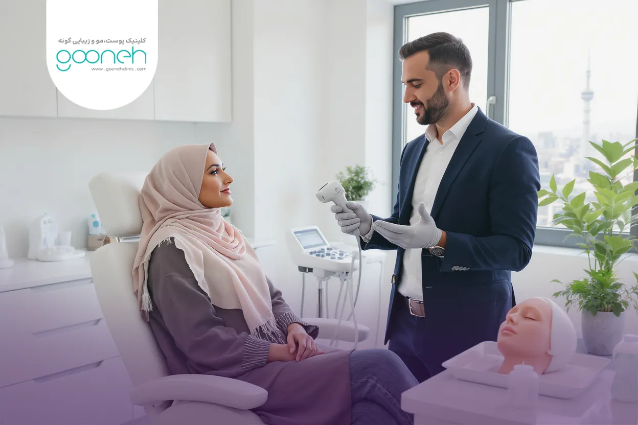 تصویر روند انجام اندولیفت با فیبر نوری و لیزر