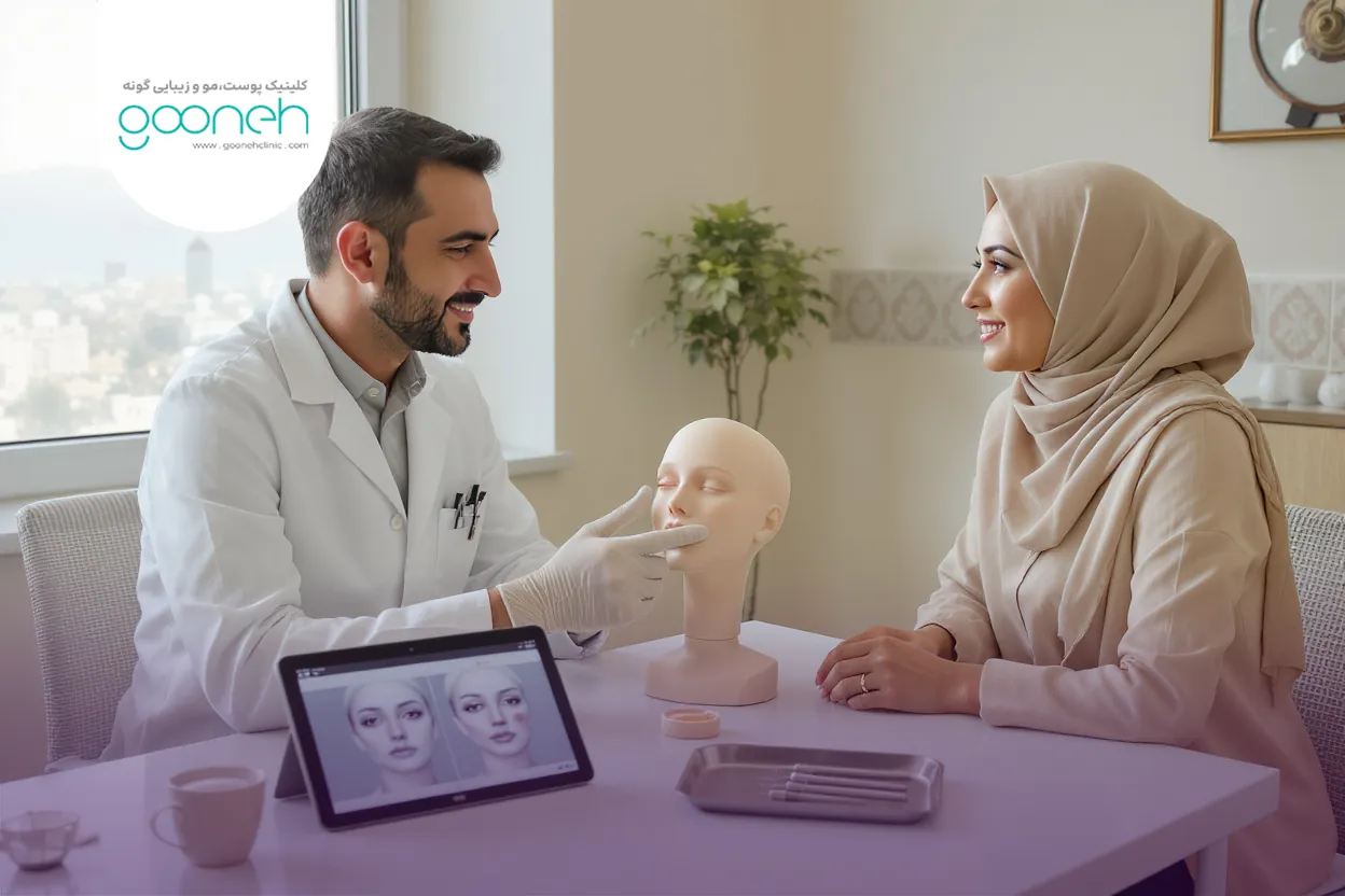 نمونه‌سازی از نتایج زاویه‌سازی فک پس از ساکشن غبغب و لیپو فیس