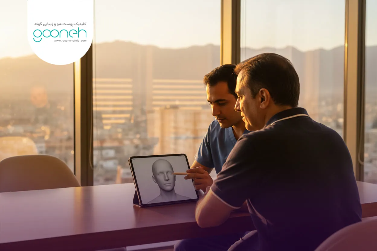 Facial cosmetic surgery consultation 1 مراحل مشاوره جراحی زیبایی صورت شامل معاینه، عکس و طرح درمان