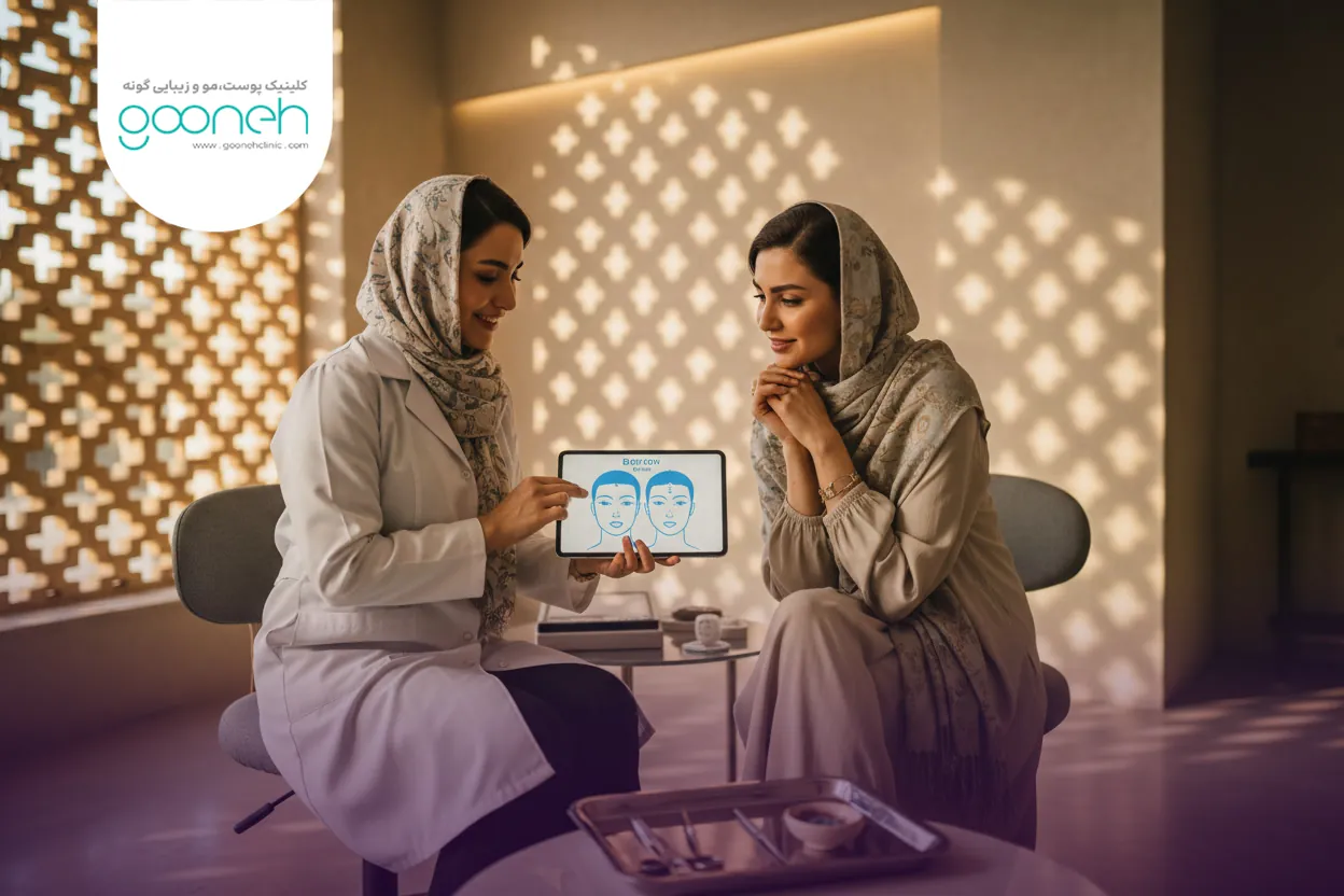 Forehead Botox injection 1 مراحل تزریق بوتاکس پیشانی توسط پزشک