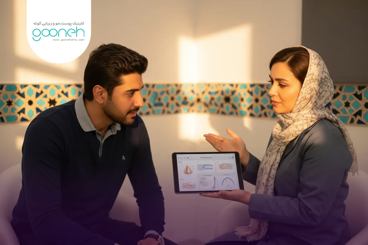 HIFU therapy for a fleshy nose 1 مکانیسم هایفو در بینی گوشتی با تحریک کلاژن سازی و سفت شدن پوست