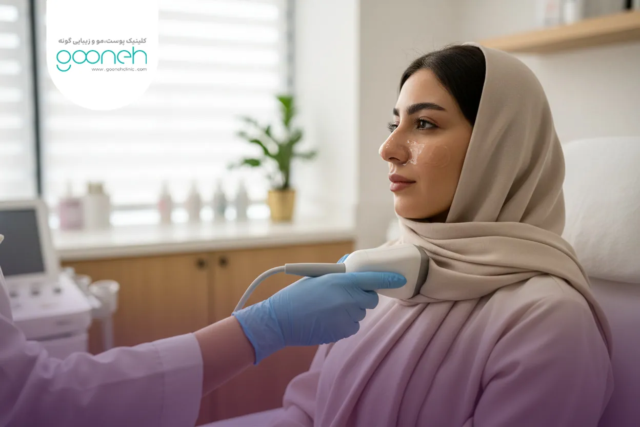 HIFU therapy for a fleshy nose هایفوتراپی بینی گوشتی برای لیفت ملایم نوک بینی و سفت شدن پوست