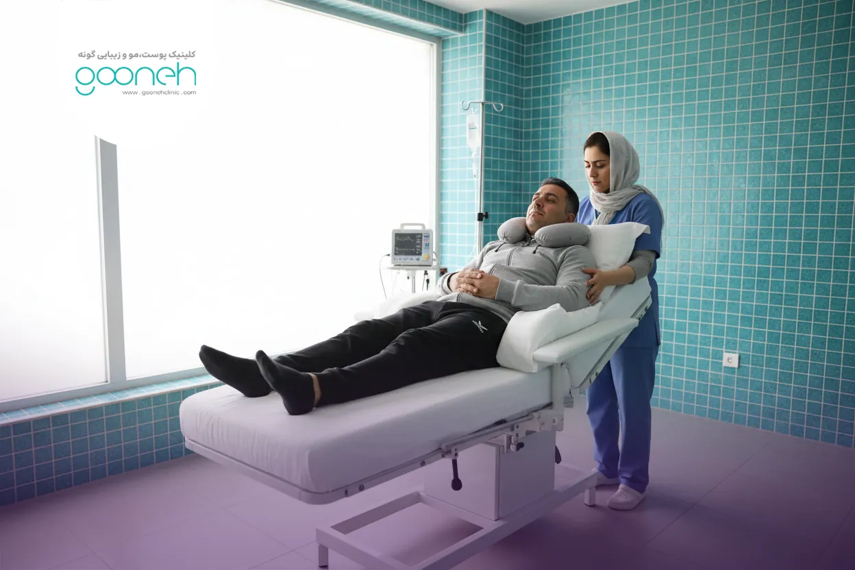 خوابیدن به پشت با دو بالش بعد از تزریق چربی صورت