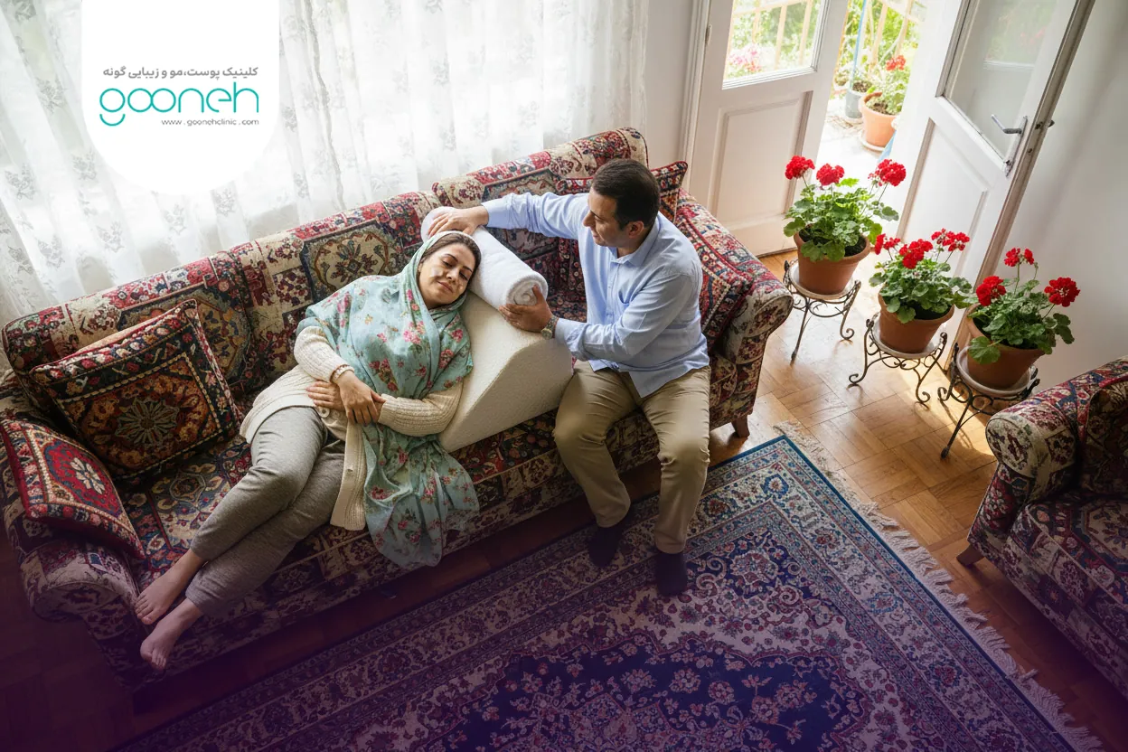 استفاده از بالش طبی و U شکل بعد از تزریق چربی صورت