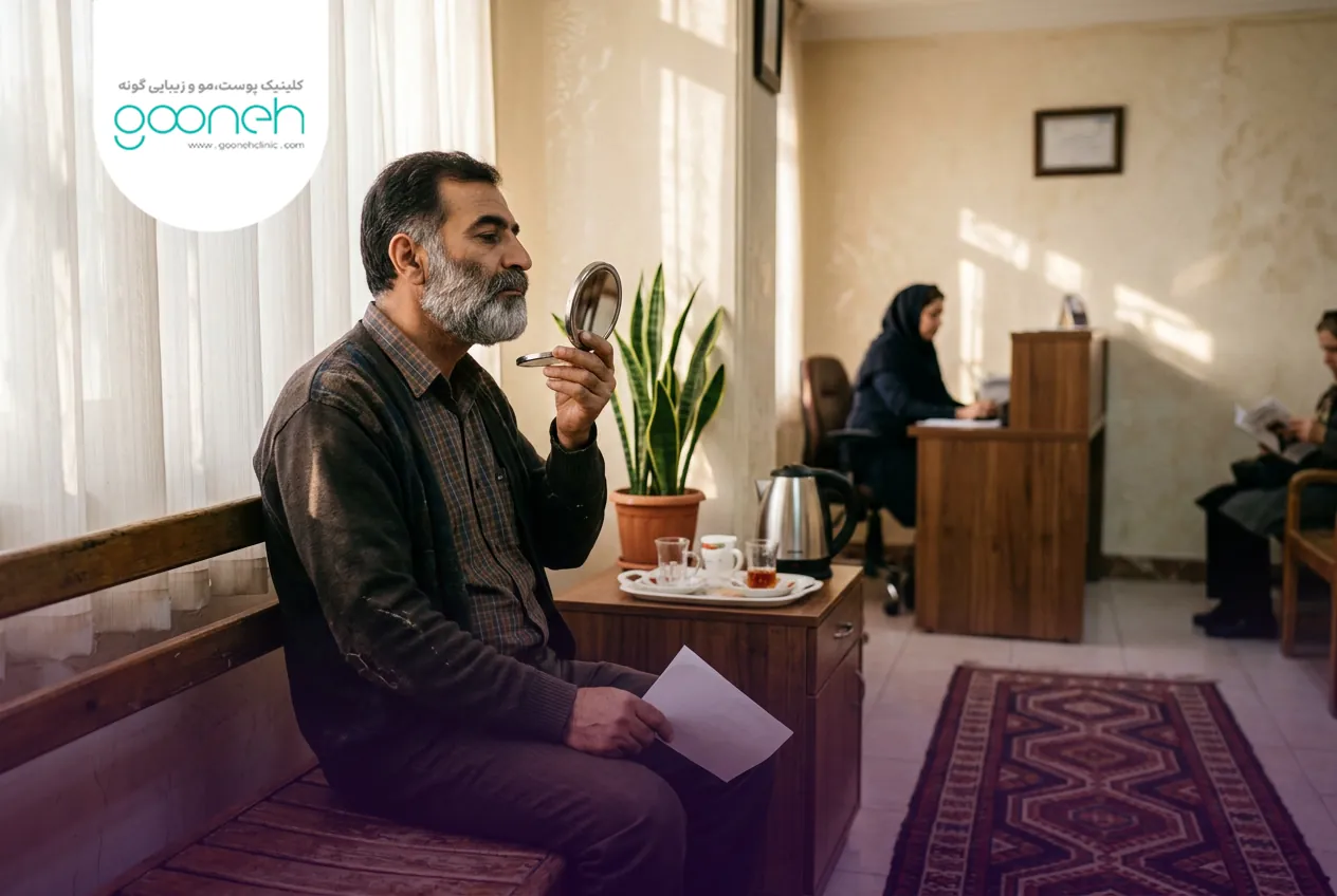 Sagging skin under the chin 3 ارزیابی حضوری افتادگی پوست زیر چانه