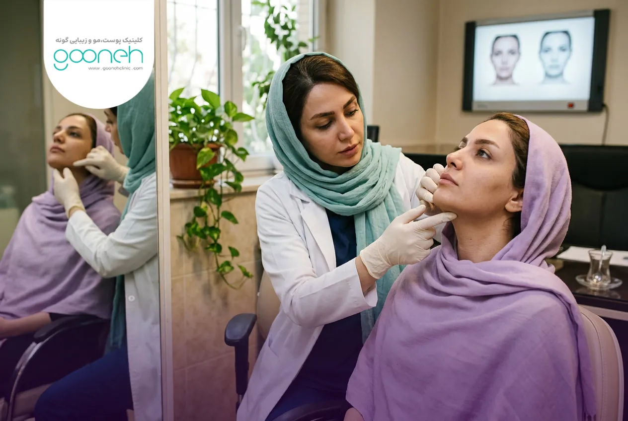 Sagging skin under the chin تصویر افتادگی پوست زیر چانه