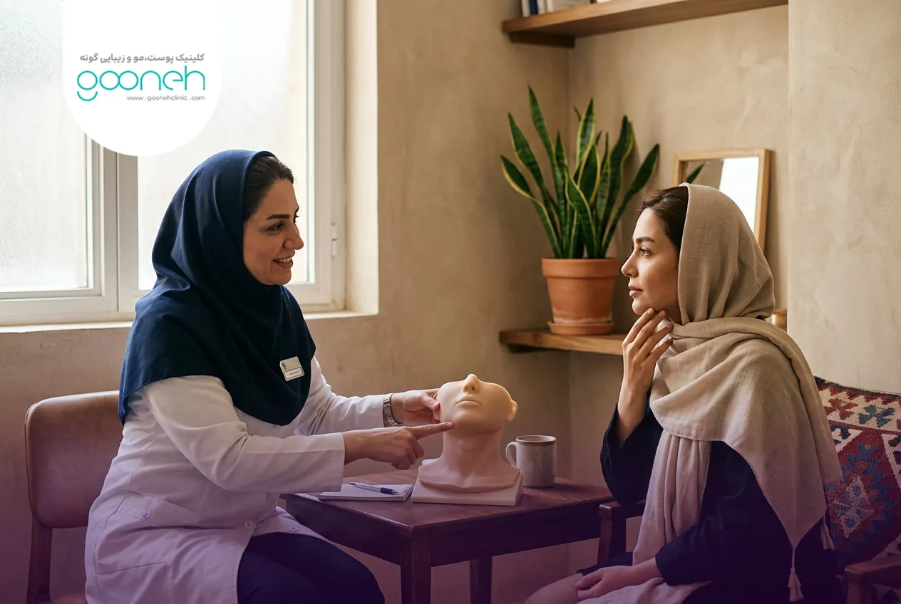نمای کلی مزایای هایفو غبغب و بهبود خط فک